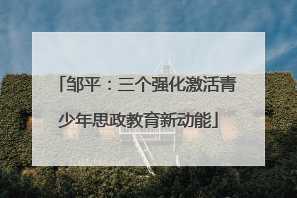 邹平：三个强化激活青少年思政教育新动能